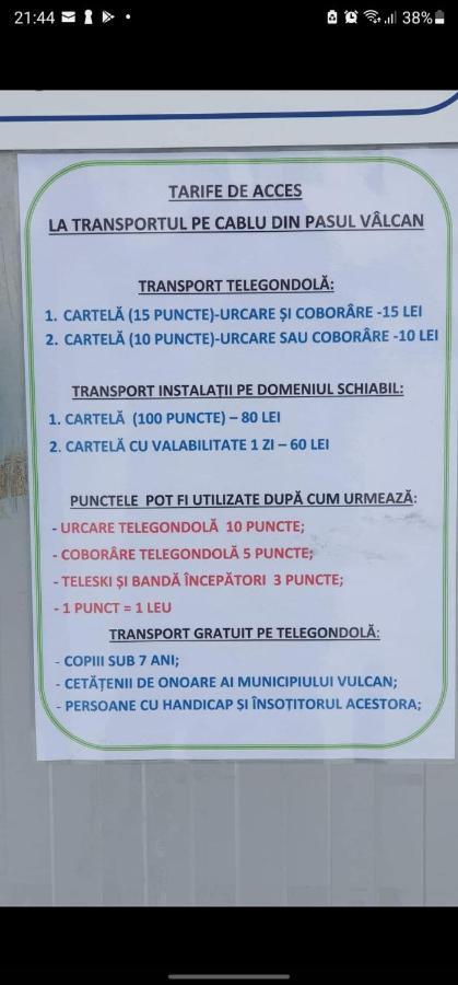 Cabana Drumul Voievodului Vulcan  Extérieur photo